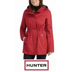 Hunter Ladies' Water-Resistant Cotton Smock Jacket ,Color Red , Size XL
